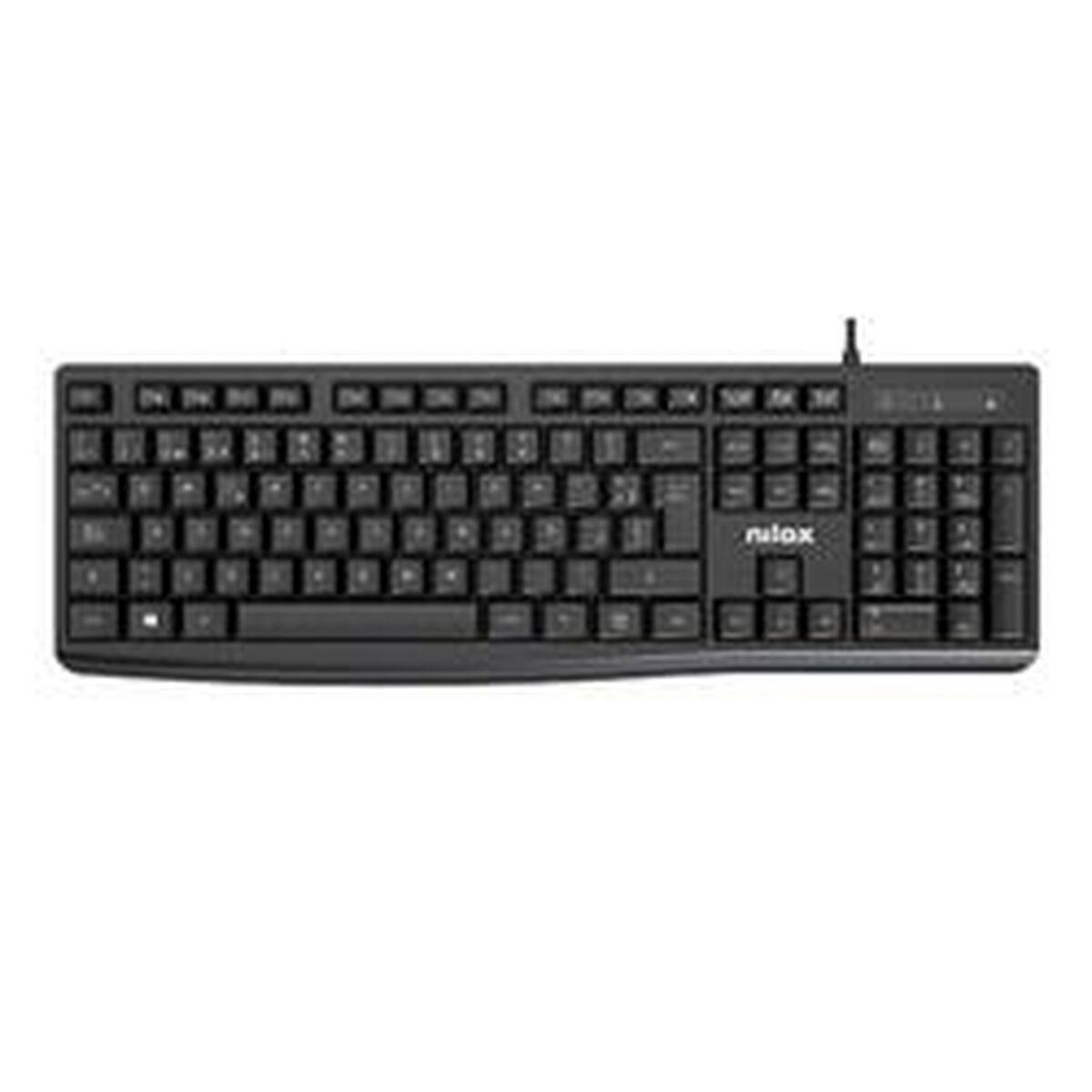 Tastatur Nilox Nxkbe000013 Sort Spansk Qwerty
