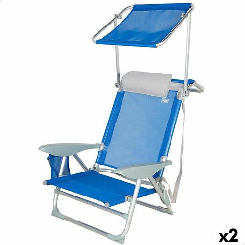 Strandstol Aktive Blå 47 x 67 x 43 cm (2 enheder)