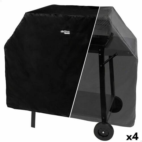 Overtræk til grill Aktive Sort 4 enheder 142 x 120 x 60 cm