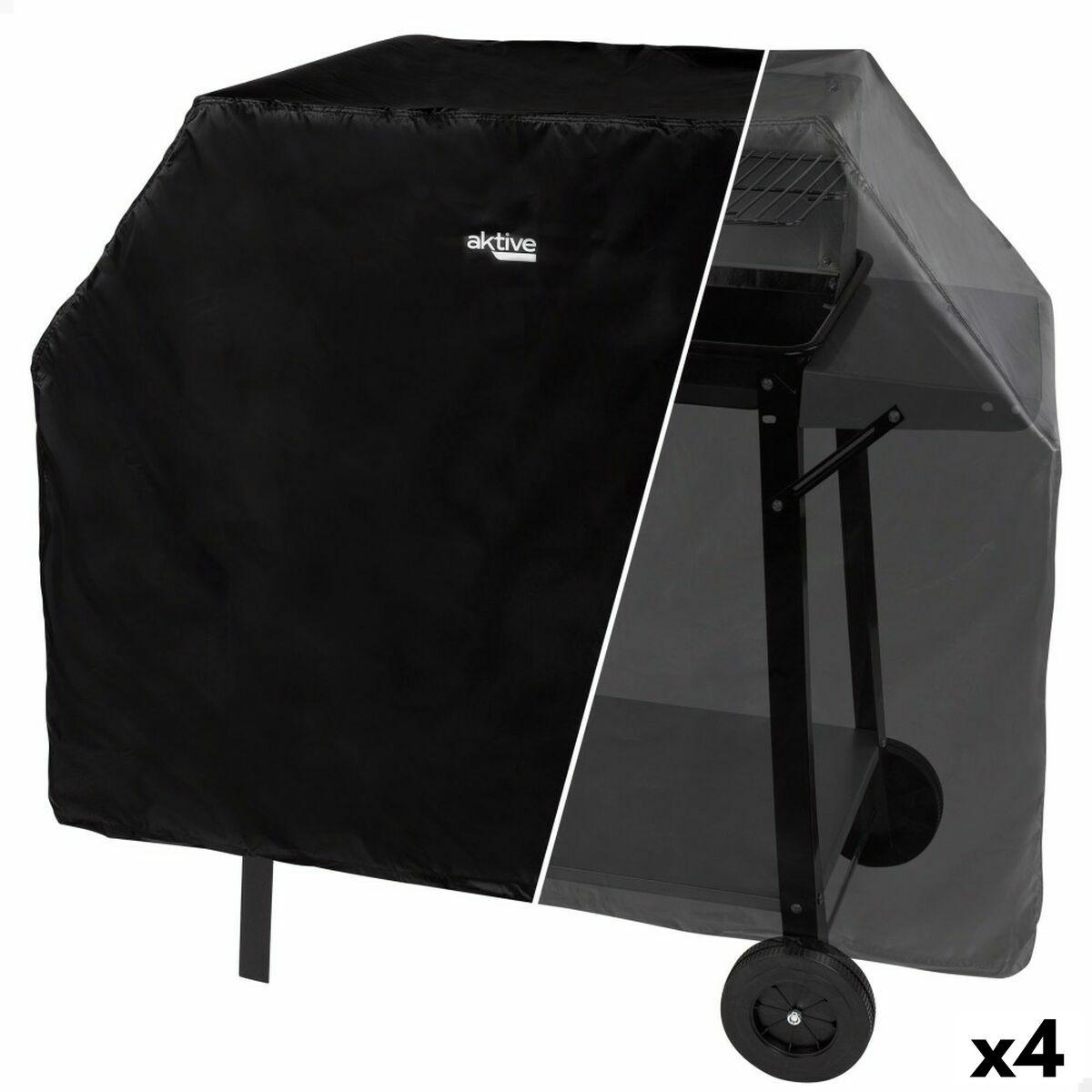 Overtræk til grill Aktive Sort 4 enheder 142 x 120 x 60 cm