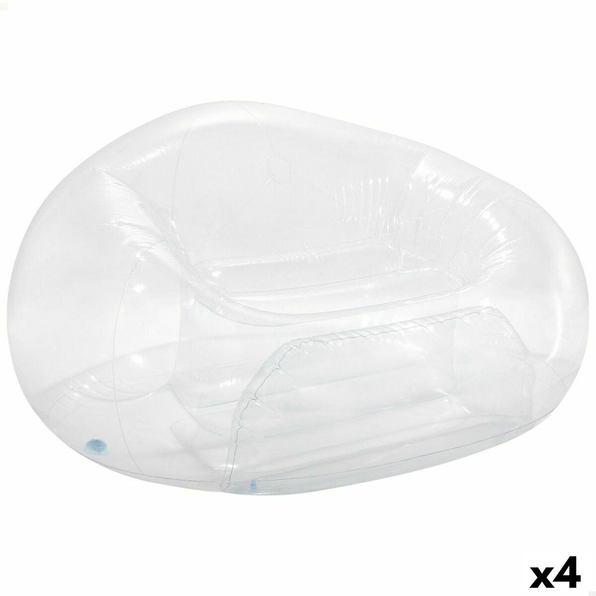 Oppustelig poolstol Intex Beanless Gennemsigtig 137 x 74 x 127 cm (4 enheder)