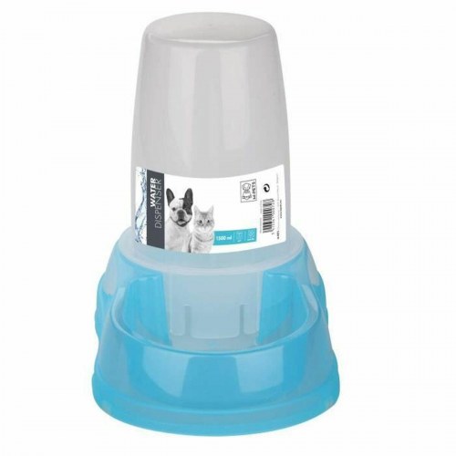 MPETS vanddispenser til hund og kat - blå/sort, 1,5 l