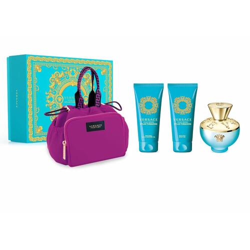 Parfume sæt til kvinder Versace Pour Femme Dylan Turquoise EDT 4 Dele
