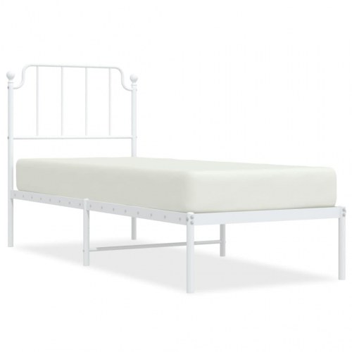 Sengeramme uden madras med hovedgærde 75x190 cm hvid