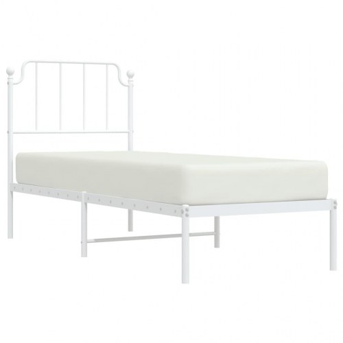 Sengeramme uden madras med hovedgærde 75x190 cm hvid