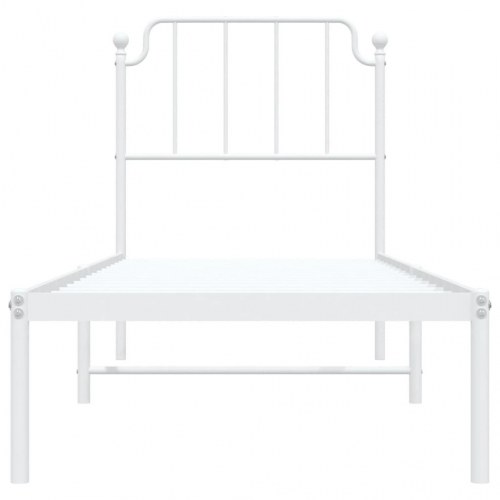 Sengeramme uden madras med hovedgærde 75x190 cm hvid