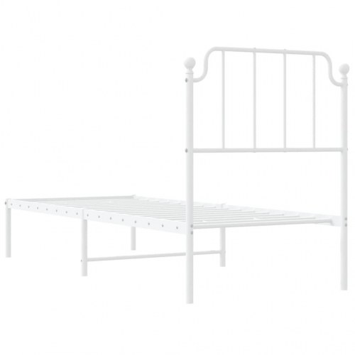 Sengeramme uden madras med hovedgærde 75x190 cm hvid