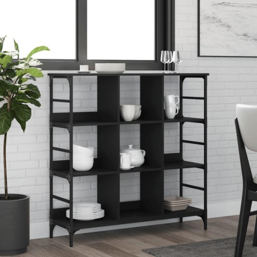 Skænk i konstrueret træ - 102 × 32 × 103,5 cm, sort