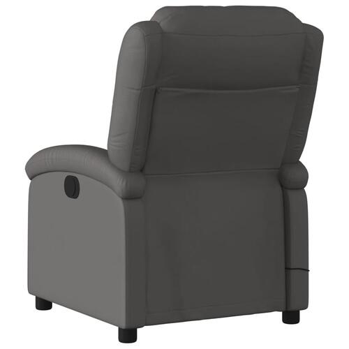 Massagestol ægte læder grå