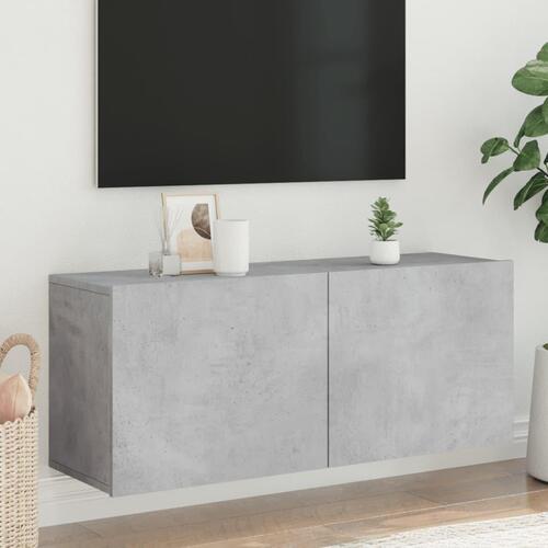 Væghængt tv-bord 100x30x41 cm betongrå
