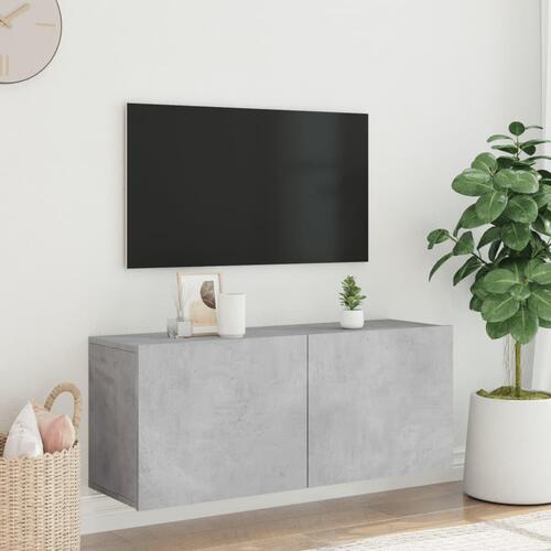 Væghængt tv-bord 100x30x41 cm betongrå