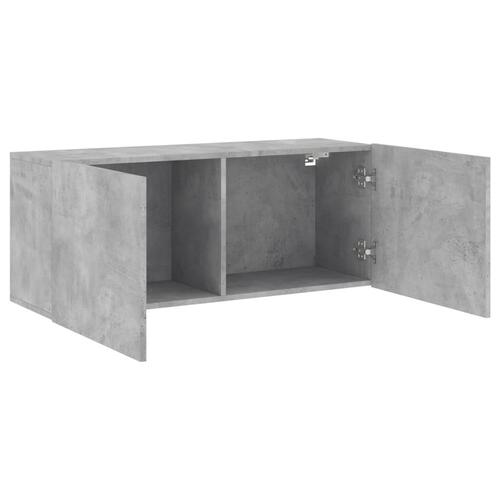 Væghængt tv-bord 100x30x41 cm betongrå