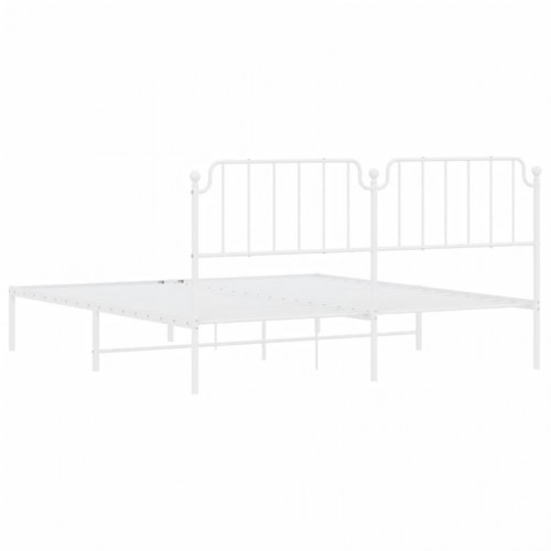 Sengeramme med sengegavl i metal 183×213 cm - hvid