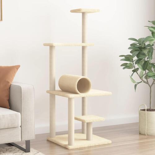 Kradsetræ med sisalkradsestolper 136 cm cremefarvet