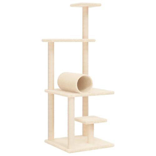Kradsetræ med sisalkradsestolper 136 cm cremefarvet