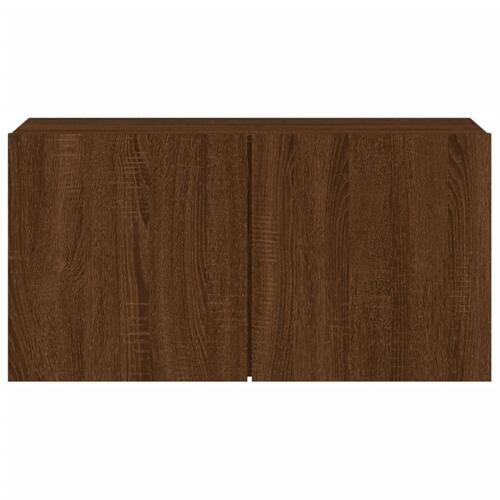 Væghængt tv-bord 80x30x41 cm brun egetræsfarve