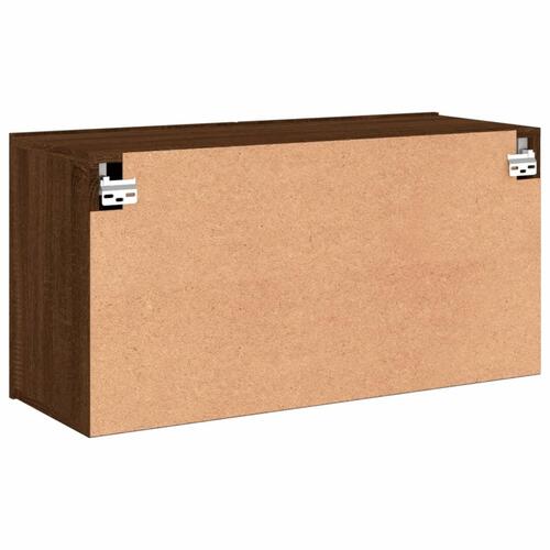 Væghængt tv-bord 80x30x41 cm brun egetræsfarve