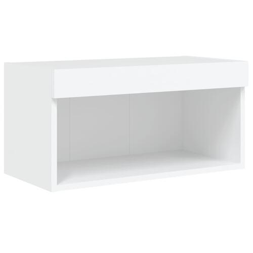 Tv-bord med LED-lys 60x30x30 cm hvid