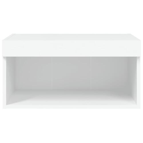 Tv-bord med LED-lys 60x30x30 cm hvid