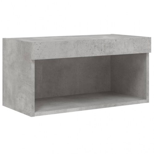 Tv-bord med LED-lys - væghængt 60×30×30 cm, betongrå