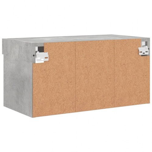 Tv-bord med LED-lys - væghængt 60×30×30 cm, betongrå