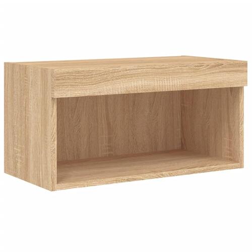 Tv-bord 60x30x30 cm med LED-lys sonoma-eg