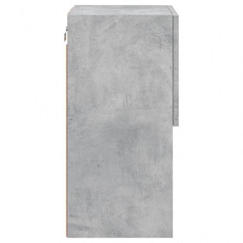 Væghængte tv-borde med LED-lys, 2 stk. - 30,5×30×60 cm, betongrå