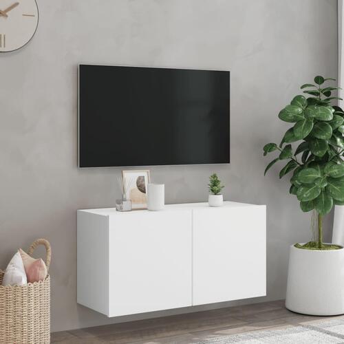 Væghængt tv-bord 80x30x41 cm hvid