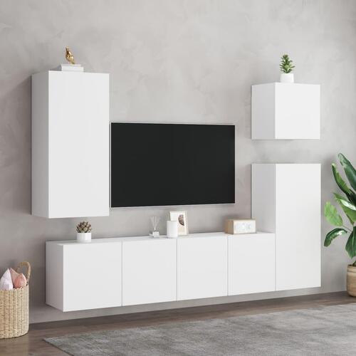 Væghængt tv-bord 80x30x41 cm hvid