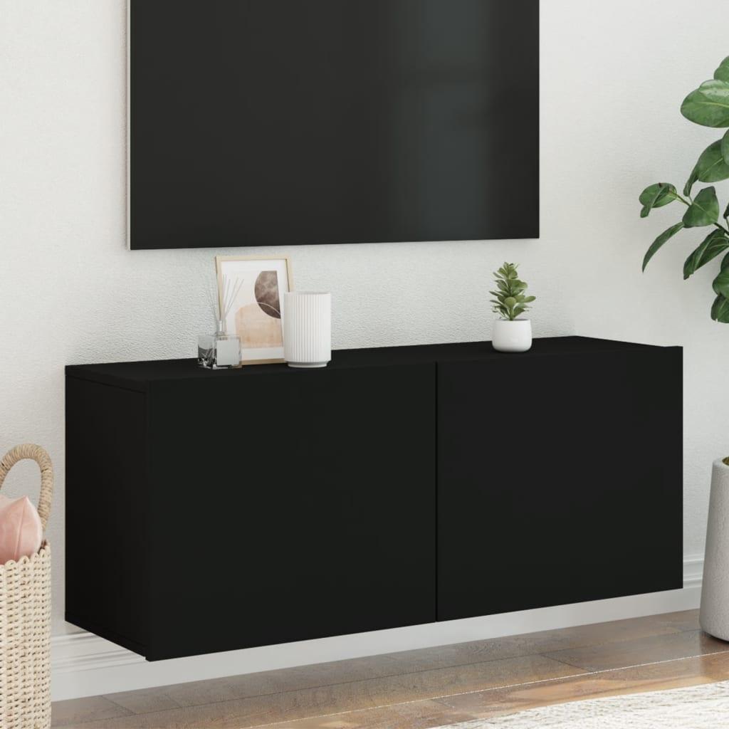 Væghængt tv-bord 100x30x41 cm sort
