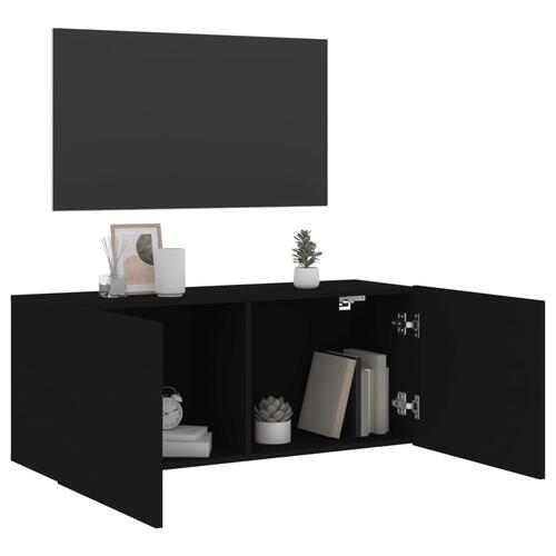 Væghængt tv-bord 100x30x41 cm sort