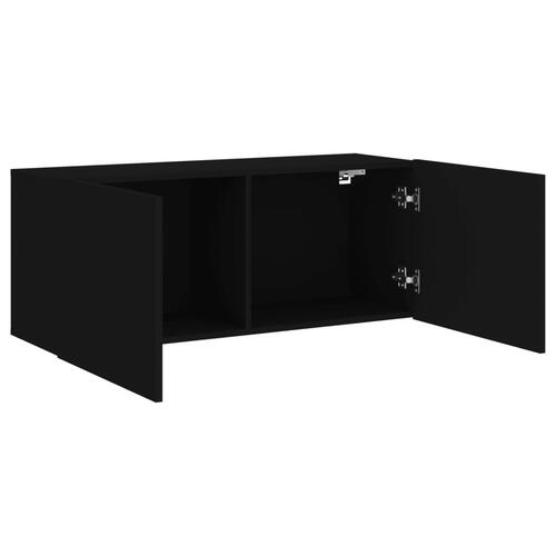 Væghængt tv-bord 100x30x41 cm sort