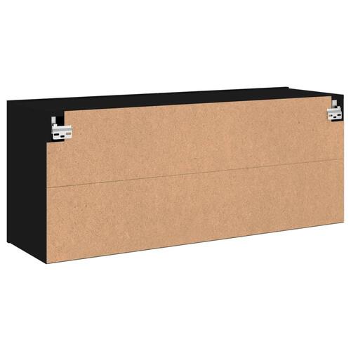 Væghængt tv-bord 100x30x41 cm sort