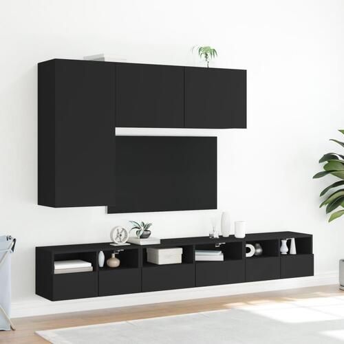 Væghængt tv-bord 100x30x41 cm sort