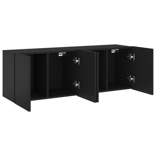 Væghængte tv-borde 2 stk. 60x30x41 cm sort