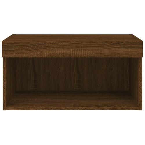 Tv-bord 60x30x30 cm med LED-lys brun egetræsfarve