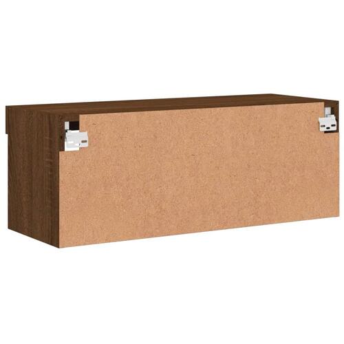 Tv-bord med LED-lys 80x30x30 cm brun egetræsfarve