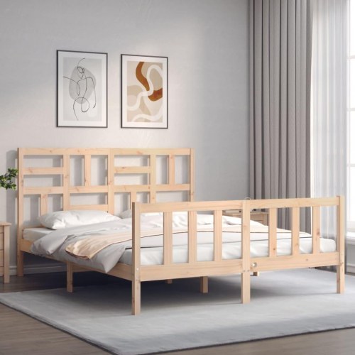 Sengeramme 160 x 200 cm i massivt fyrretræ