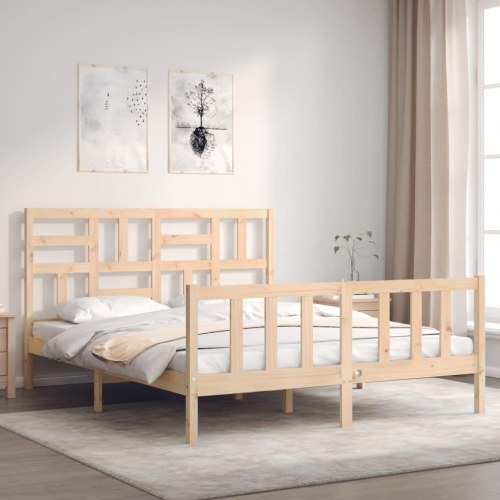 Sengeramme 160 x 200 cm i massivt fyrretræ
