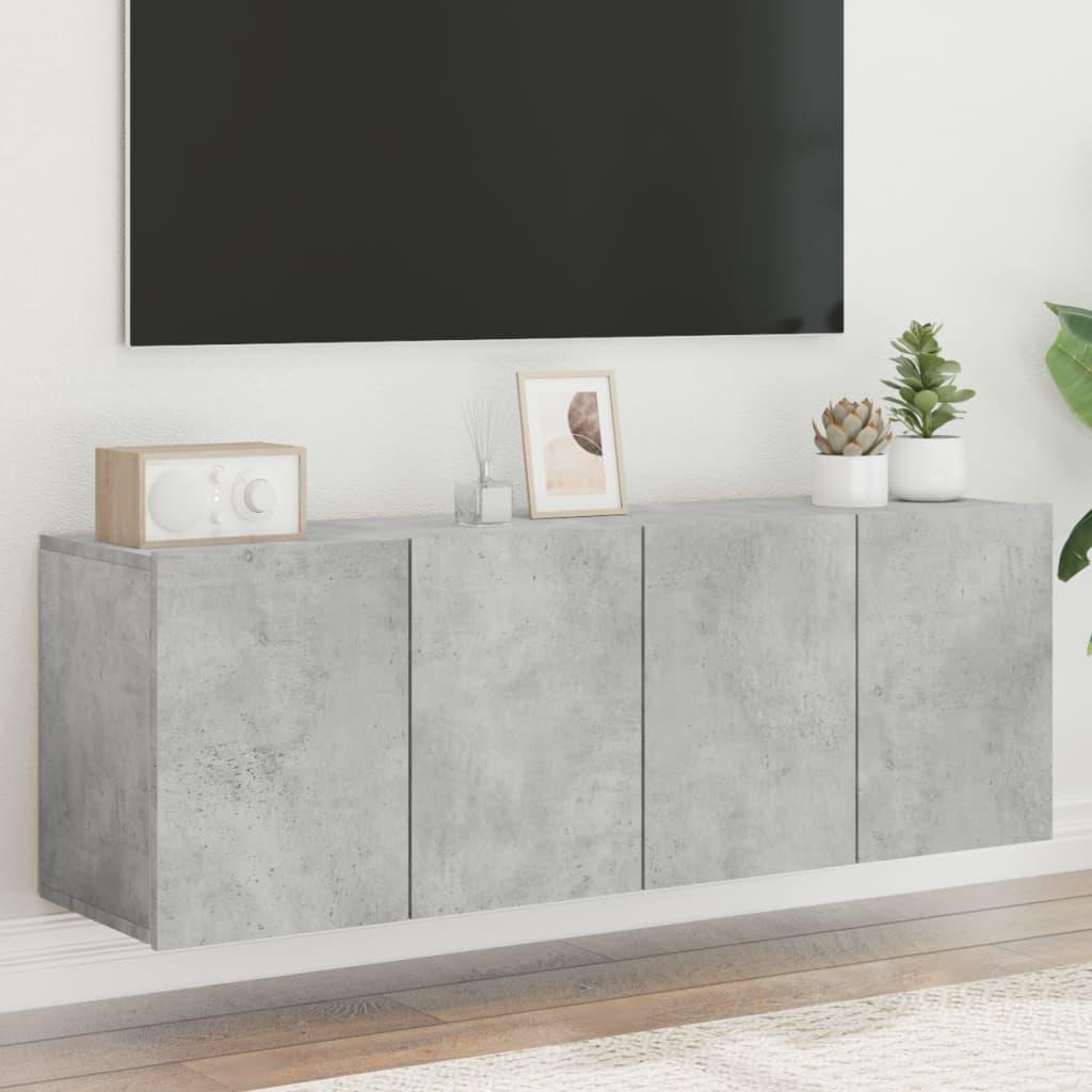 Væghængte Tv Borde 2 Stk. 60x30x41 Cm Betongrå