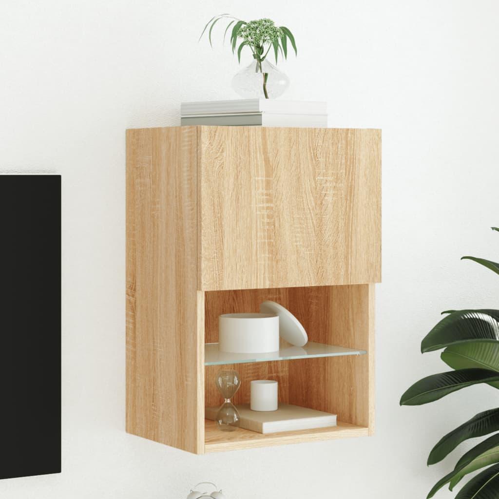 Tv Bord Med Led Lys 40 5x30x60 Cm Sonoma Eg