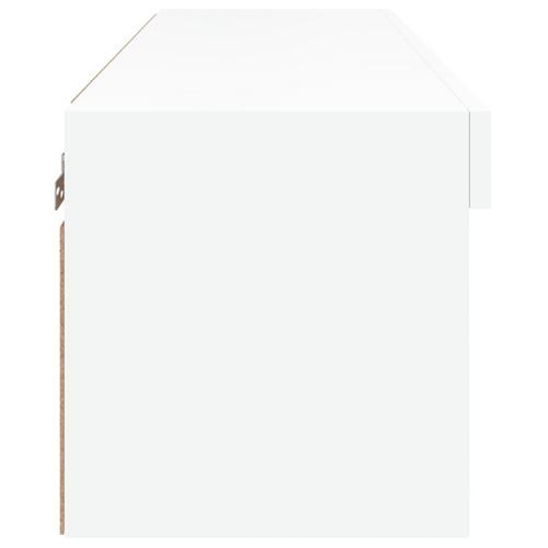 Tv-bord med LED-lys 80x30x30 cm hvid