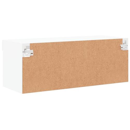 Tv-bord med LED-lys 80x30x30 cm hvid