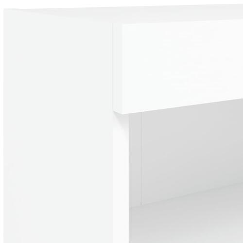 Tv-bord med LED-lys 80x30x30 cm hvid