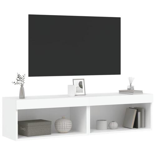 Tv-borde med LED-lys 2 stk. 60x30x30 cm hvid
