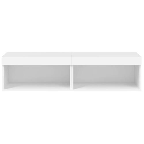 Tv-borde med LED-lys 2 stk. 60x30x30 cm hvid