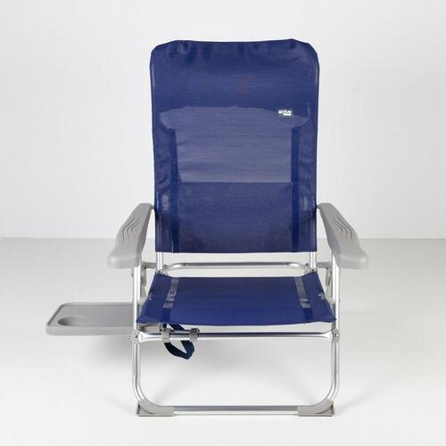 Strandstol Aktive Slim Foldbar Marineblå 47 x 89 x 57 cm (2 enheder)