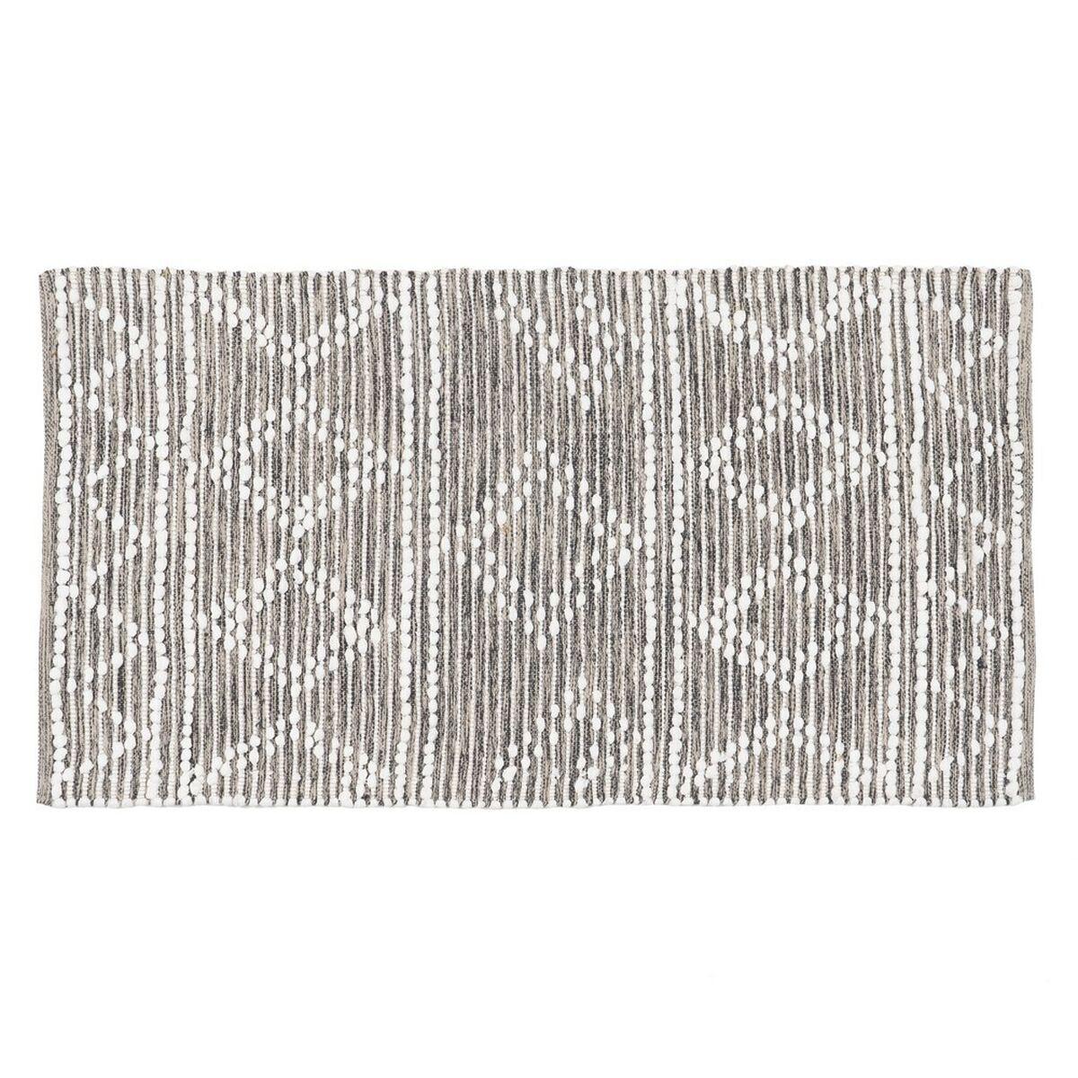 Tæppe Hvid Grå 60 Bomuld 40 Polyester 80 X 150 Cm
