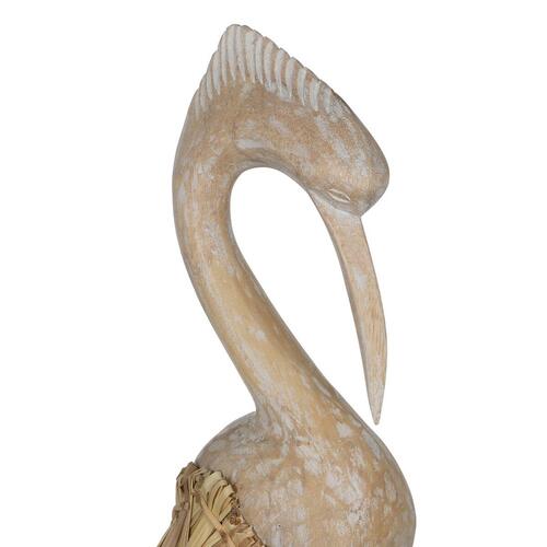 Dekorativ figur Hvid Natur Hejre 20 x 10 x 62 cm