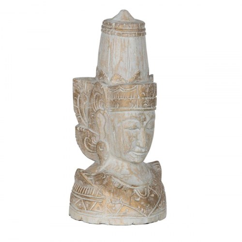 Dekorativ figur Hvid Natur Hindu 20 x 20 x 40 cm